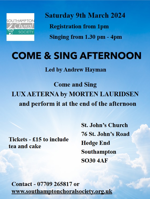 Come and Sing Lux Aeterna; Morten Lauridsen
